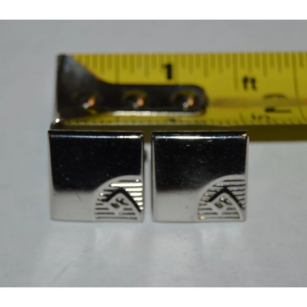Vintage Silver Tone Square SWANK High End Classic Men's Cuff Links Rare